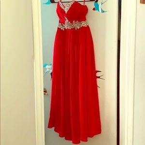 Red Sequenced Corset Dress